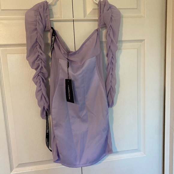 BRAND NEW: Lilac satin dress - Picture 2 of 3